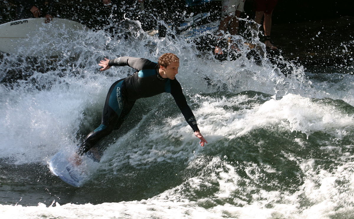 River Surfing At Saint Lawrence River