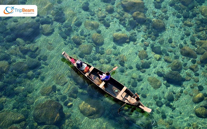 Paddle across the luminous Umngot river